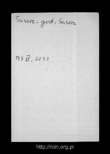 Suserz. Files of Gostynin district in the Middle Ages. Files of Historico-Geographical Dictionary of Masovia in the Middle Ages