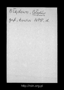 Błęd&oacute;w. Files of Gostynin district in the Middle Ages. Files of Historico-Geographical Dictionary of Masovia in the Middle Ages