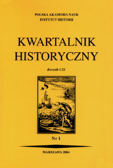 Kwartalnik Historyczny R. 111 nr 1 (2004), Title pages, Contents