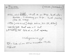 Turek. Files of Warsaw district in the Middle Ages. Files of Historico-Geographical Dictionary of Masovia in the Middle Ages