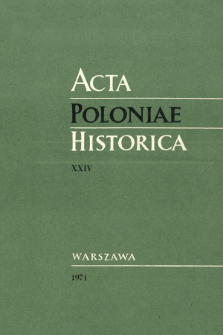 Acta Poloniae Historica. T. 24 (1971), Strony tytułowe, spis treści