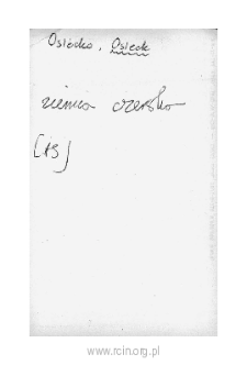 Osieck. Files of Czersk district in the Middle Ages. Files of Historico-Geographical Dictionary of Masovia in the Middle Ages.