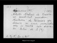 nieokreślone. Files of Rozan district in the Middle Ages. Files of Historico-Geographical Dictionary of Masovia in the Middle Ages