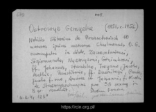 Żebry-Ostrowy. Files of Rozan district in the Middle Ages. Files of Historico-Geographical Dictionary of Masovia in the Middle Ages