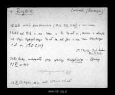 Rybie. Kartoteka powiatu warszawskiego w średniowieczu. Kartoteka Słownika historyczno-geograficznego Mazowsza w średniowieczu