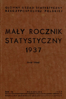 Mały Rocznik Statystyczny R. 8 (1937)