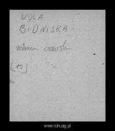 Wola Bidniska. Files of Czersk district in the Middle Ages. Files of Historico-Geographical Dictionary of Masovia in the Middle Ages