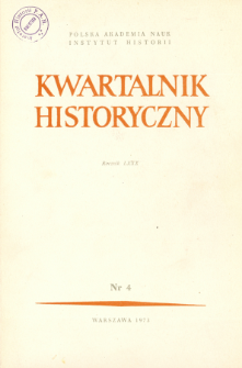 Kwartalnik Historyczny R. 80 nr 4 (1973), Strony tytułowe, Spis treści
