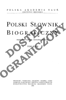 Polski słownik biograficzny T. 29 (1986), Przerębski Samuel - Raduński Edmund, Część wstępna