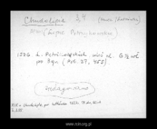 Chudolipie. Files of Tarczyn disitrict in the Middle Ages. Files of Historico-Geographical Dictionary of Masovia in the Middle Ages