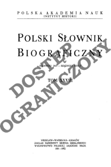Polski słownik biograficzny T. 33 (1991-1992), Rudowski Jan - Rząśnicki Adolf, Część wstępna