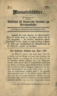 Monatsbl&auml;tter Jhrg. 14, H. 1 (1900)
