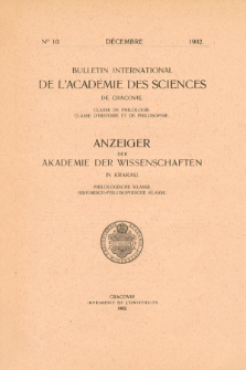 Anzeiger der Akademie der Wissenschaften in Krakau, Philologische Klasse, Historisch-Philosophische Klasse.