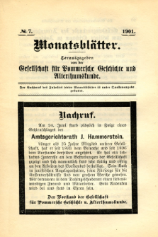Monatsbl&auml;tter Jhrg. 15, H. 7 (1901)