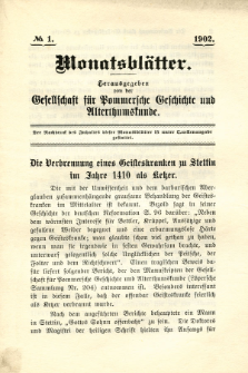 Monatsbl&auml;tter Jhrg. 16, H. 1 (1902)