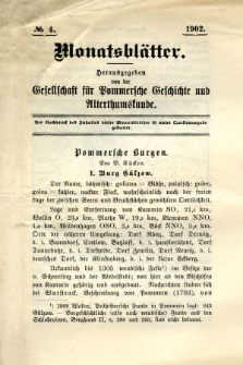 Monatsbl&auml;tter Jhrg. 16, H. 4 (1902)