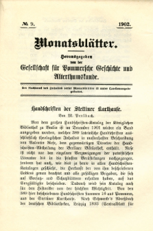 Monatsbl&auml;tter Jhrg. 16, H. 9 (1902)