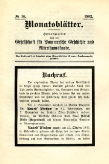 Monatsbl&auml;tter Jhrg. 16, H. 10 (1902)