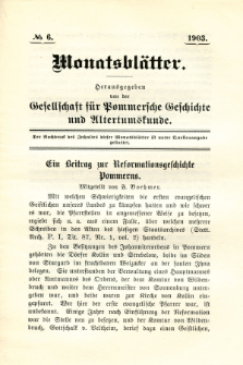 Monatsbl&auml;tter Jhrg. 17, H. 6 (1903)