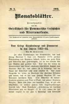 Monatsbl&auml;tter Jhrg. 17, H. 9 (1903)