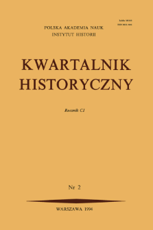 Kwartalnik Historyczny R. 101 nr 2 (1994), Strony tytułowe, Spis treści