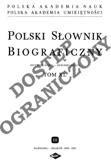 Polski słownik biograficzny T. 40 (2000-2001), Soczyński Karol - Sowiński Ignacy, Część wstępna