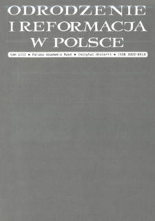 Odrodzenie i Reformacja w Polsce T. 53 (2009), Strony tytułowe, Spis treści
