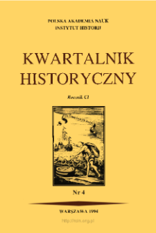 Kwartalnik Historyczny R. 101 nr 4 (1994), Strony tytułowe, spis treści