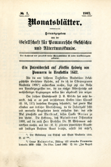 Monatsblätter Jhrg. 21, H. 1 (1907)