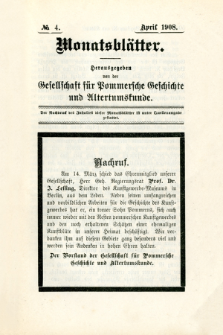 Monatsblätter Jhrg. 22, H. 4 (1908)