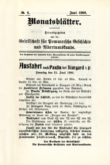 Monatsblätter Jhrg. 22, H. 6 (1908)