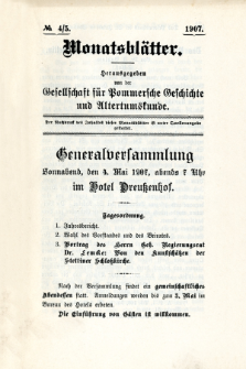 Monatsblätter Jhrg. 21, H. 4/5 (1907)