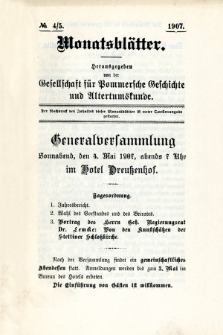 Monatsbl&auml;tter Jhrg. 21, H. 4/5 (1907)