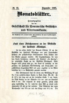Monatsbl&auml;tter Jhrg. 22, H. 12 (1908)