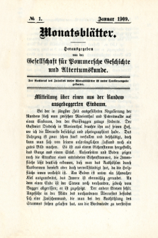 Monatsblätter Jhrg. 23, H. 1 (1909)