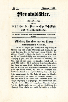 Monatsbl&auml;tter Jhrg. 23, H. 1 (1909)