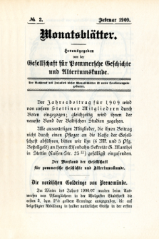 Monatsblätter Jhrg. 23, H. 2 (1909)