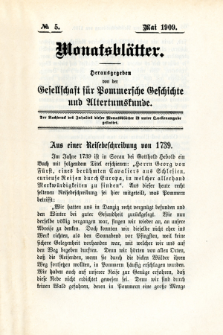 Monatsbl&auml;tter Jhrg. 23, H. 5 (1909)