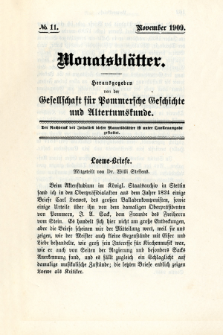 Monatsbl&auml;tter Jhrg. 23, H. 11 (1909)