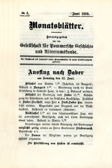 Monatsbl&auml;tter Jhrg. 24, H. 6 (1910)