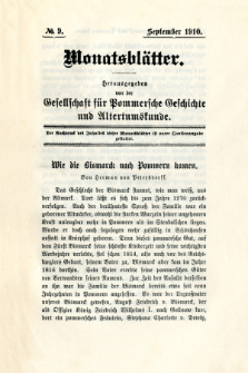 Monatsbl&auml;tter Jhrg. 24, H. 9 (1910)