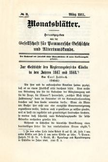 Monatsbl&auml;tter Jhrg. 25, H. 3 (1911)