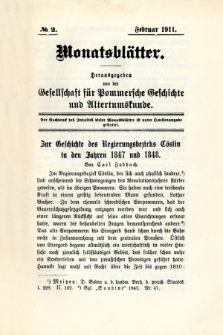 Monatsbl&auml;tter Jhrg. 25, H. 2 (1911)