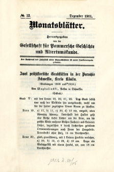 Monatsblätter Jhrg. 25, H. 12 (1911)
