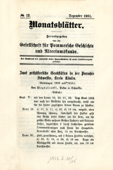 Monatsbl&auml;tter Jhrg. 25, H. 12 (1911)