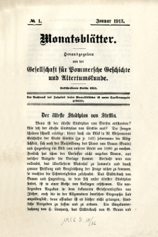 Monatsbl&auml;tter Jhrg. 27, H. 1 (1913)