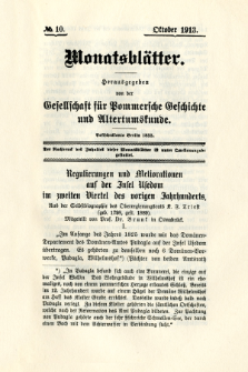 Monatsbl&auml;tter Jhrg. 27, H. 10 (1913)