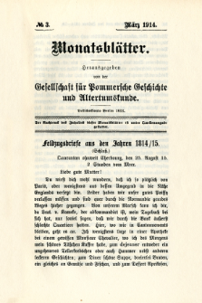 Monatsblätter Jhrg. 28, H. 3 (1914)