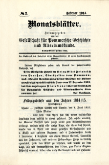 Monatsbl&auml;tter Jhrg. 28, H. 2 (1914)