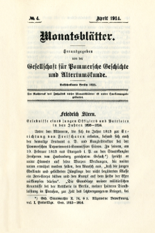 Monatsbl&auml;tter Jhrg. 28, H. 4 (1914)